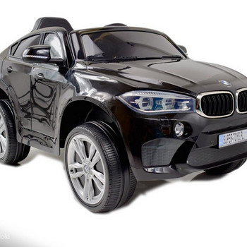 Детский черный электромобиль BMW X6M с пультом