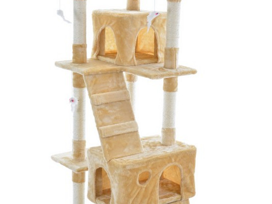 Кошачий домик когтеточка CAT608 бежевый