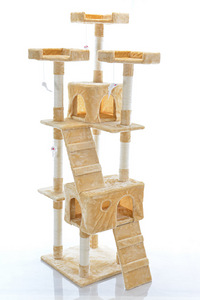 Кошачий домик когтеточка CAT608 бежевый (1 фото из 8)