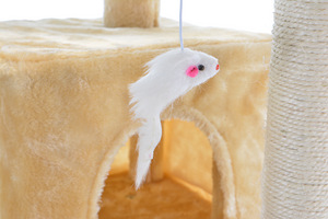 Кошачий домик когтеточка CAT608 бежевый (7 фото из 8)