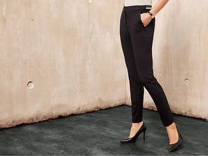 Брюки slim Fit аккуратные, черный, s34 (2 фото из 7)