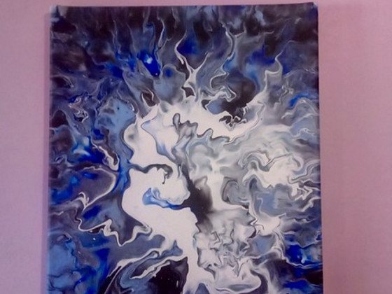 Maalimine "aju plahvatus" 30x40 lõuend, akrüül.