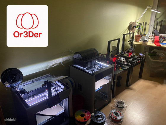 3D CAD ja 3D Printimine (TPU, PETG, PLA, ABS, Nylon, SBS)