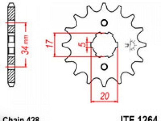 Звезда передняя JT JTF1264.15 (viper v250c) (mt250-10)(LF150