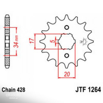 Звезда передняя JT JTF1264.15 (viper v250c) (mt250-10)(LF150