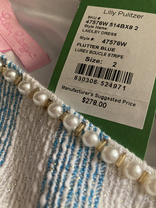 Uus Lilly Pulitzer pärlitega kleit s suurus (1 foto / 9)