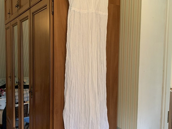 Ilus linane valge maxikleit, XL suurus