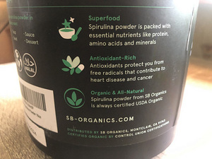 Spirulina pulber 16 oz, Spirulina vetikapulber (2 foto / 3)