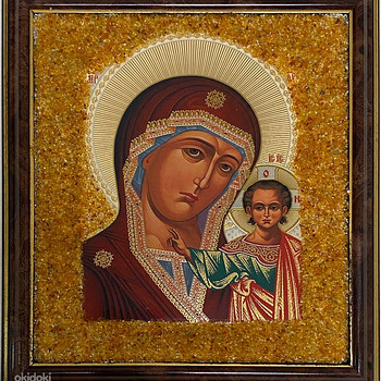 Картина икона янтарь