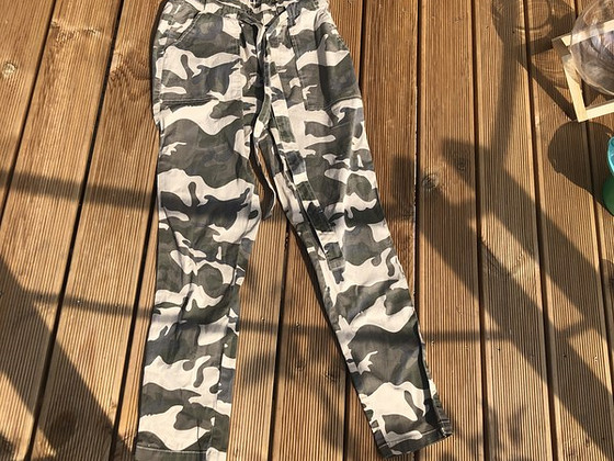 Camo print jeans
