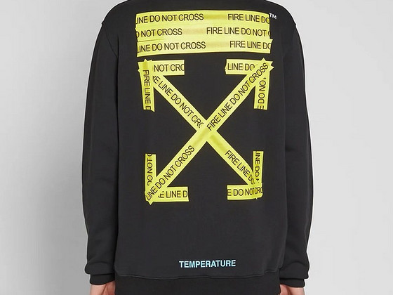 Vintage Off White «Fire Tape» с круглым вырезом