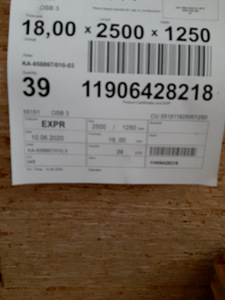 OSB plaat 8-22 mm 1250x2500 mm (1 foto / 2)