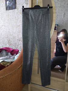 Блестящие брюки H&M, размер 40 (M) (2 фото из 5)