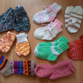 Kudunut sokkid ja kindad. Kootud sokid ja labakindad.