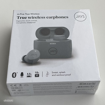 JAYS m-Five True Wireless Earphones , Gray