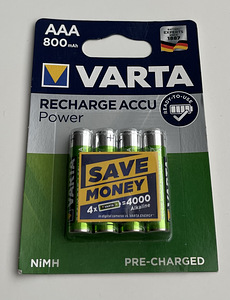 Varta AAA 800mAh Recharge Accu Power 4tk (1 фото из 2)