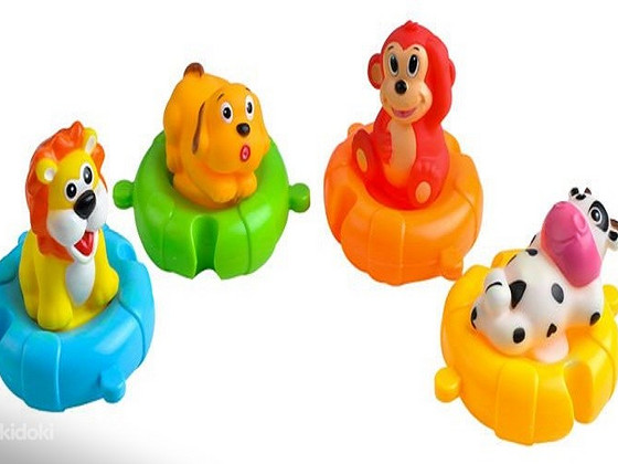 Игрушки животные с формочками для ванны