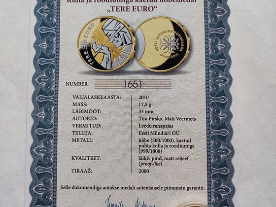 Памятная монета «Привет, евро»