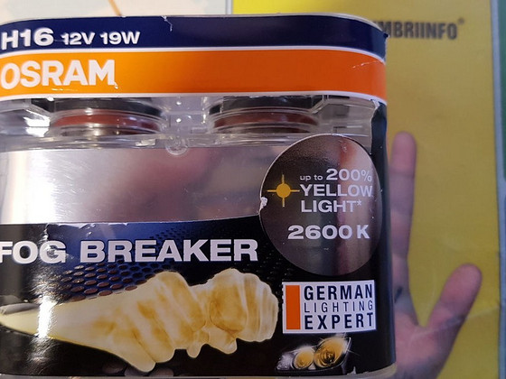 Autopirn Osram H16 12v 19W kollane valgus Fog Breaker