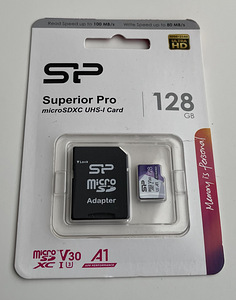 Silicon Power Superior Pro microSDXC Card 128GB UHS-I U3 V30 (1 foto / 2)