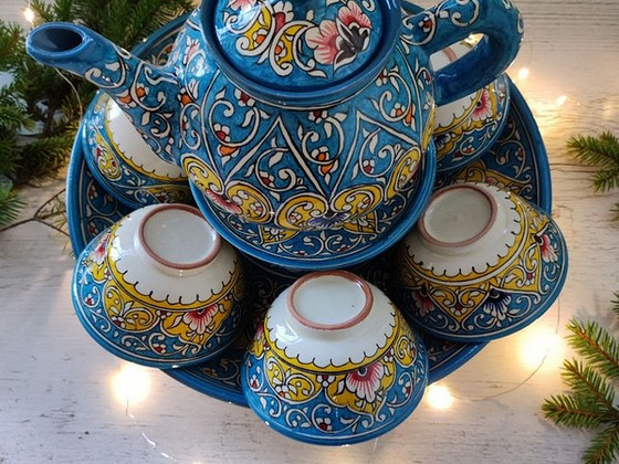 UZBEKU TĒJAS SERVĪZES (ROKU DARBS, KERAMIKA)