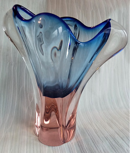 Uus hind! BLOWN GLASS VASE, JOSEF HOSPODKA, CZECH., 1960 (3 foto / 4)