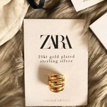 Кольцо Zara из золота 24 карата неиспользованное в оригинальной упаковке