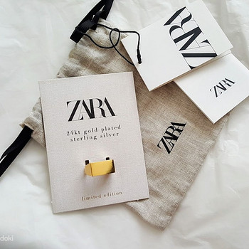 Кольцо Zara из золота 24 карата неиспользованное в оригинальной упаковке