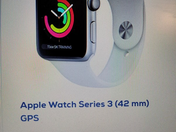 Apple Watch 3 GPS, 42 mm hõbedane/Valge