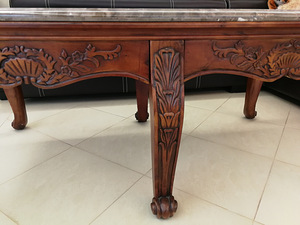 Antiik Laud ideaalses korras -puu ja marmor 137x 67x h58 cm (2 foto / 4)