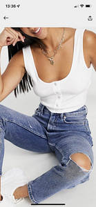 UUED Stradivarius mom jeans 38 (sobivad pigem 36), siltidega (1 foto / 3)