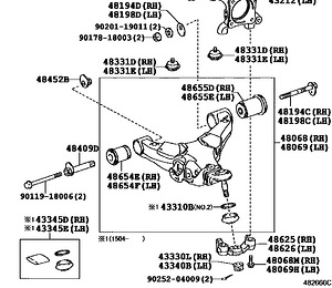 Toyota Land Cruiser 200 48654-60040 48655-60040 48409-34041 (3 foto / 9)