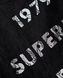 Черная футболка с кружевом Superdry (1 фото из 3)