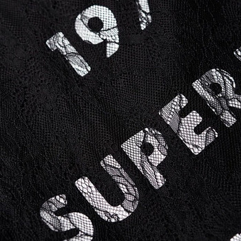 Черная футболка с кружевом Superdry