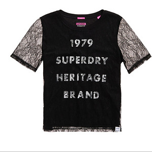 Черная футболка с кружевом Superdry (3 фото из 3)