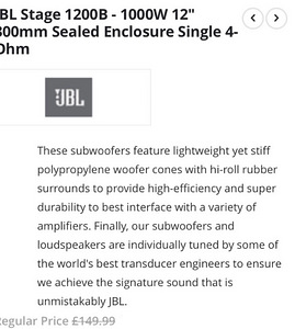 JBL 1200bl Subwoofer (3 foto / 3)