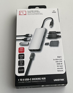 Unisynk 1 TO 8 USB-C Docking Hub , Space Gray / Silver (3 foto / 4)
