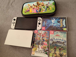 Nintendo Switch OLED + игры + чехол (1 фото из 1)