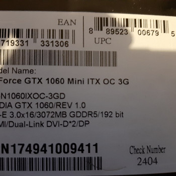 Gigabyte Gtx 1060 Mini iTX OC 3gb