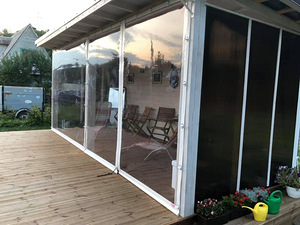 Pehmed aknad / läbipaistvad kardinad verandale, terrassile j (1 foto / 4)
