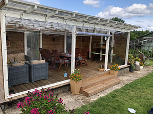 Pehmed aknad / läbipaistvad kardinad verandale, terrassile j (4 foto / 4)