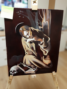 Püha Franciscuse koopia, Caravaggio 40x50cm, õli lõuendil (2 foto / 2)