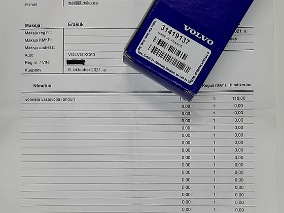 31419137 VOLVO receiver control key system.