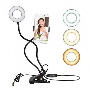 Светодиодная лампа с держателем для телефона Selfie Ring l (1 фото из 8)