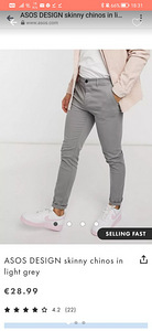 ASOS DESIGN skinny chinos in light grey (1 foto / 3)