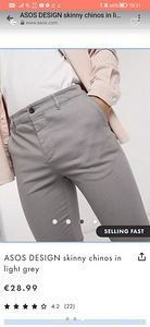ASOS DESIGN skinny chinos in light grey (2 foto / 3)