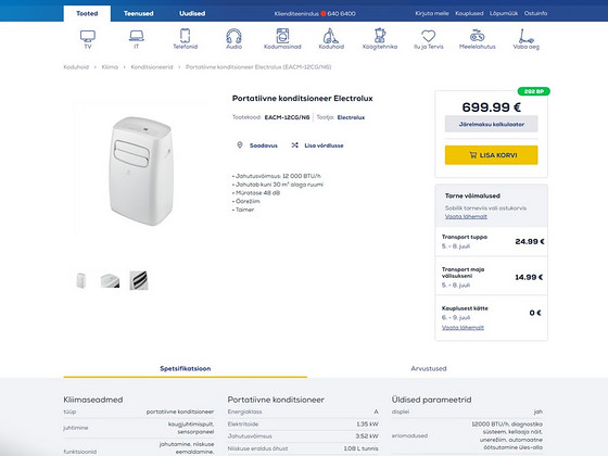 Мобильный кондиционер Electrolux EACM-12CG/N6