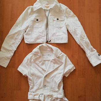 Белая джинсовая куртка XS/S 34/36