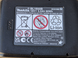 UUS originaal aku 18V 5.0Ah BL1850B Makita (2 foto / 3)