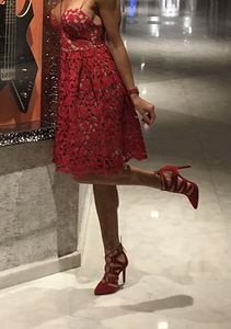 Jessica Simpson Red Suede Lace-up heels, size 37 (7 фото из 7)